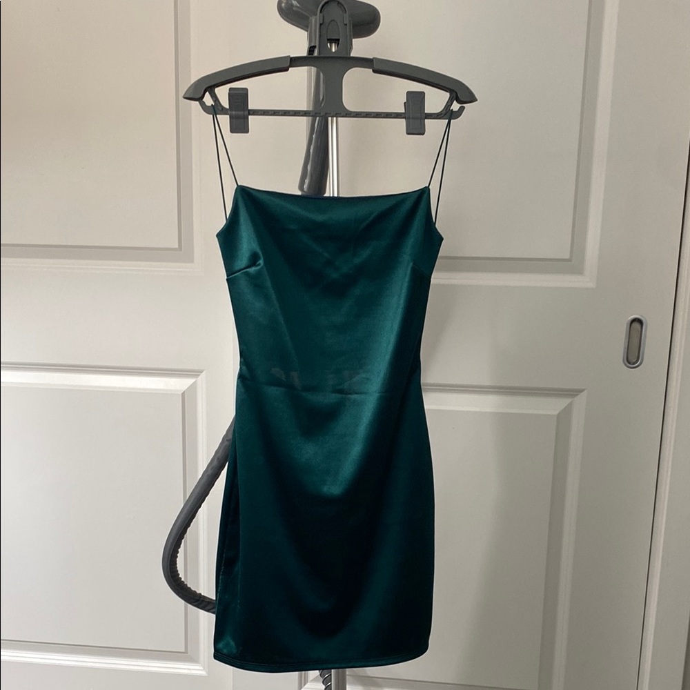 Windsor Teal Satin Mini Dress